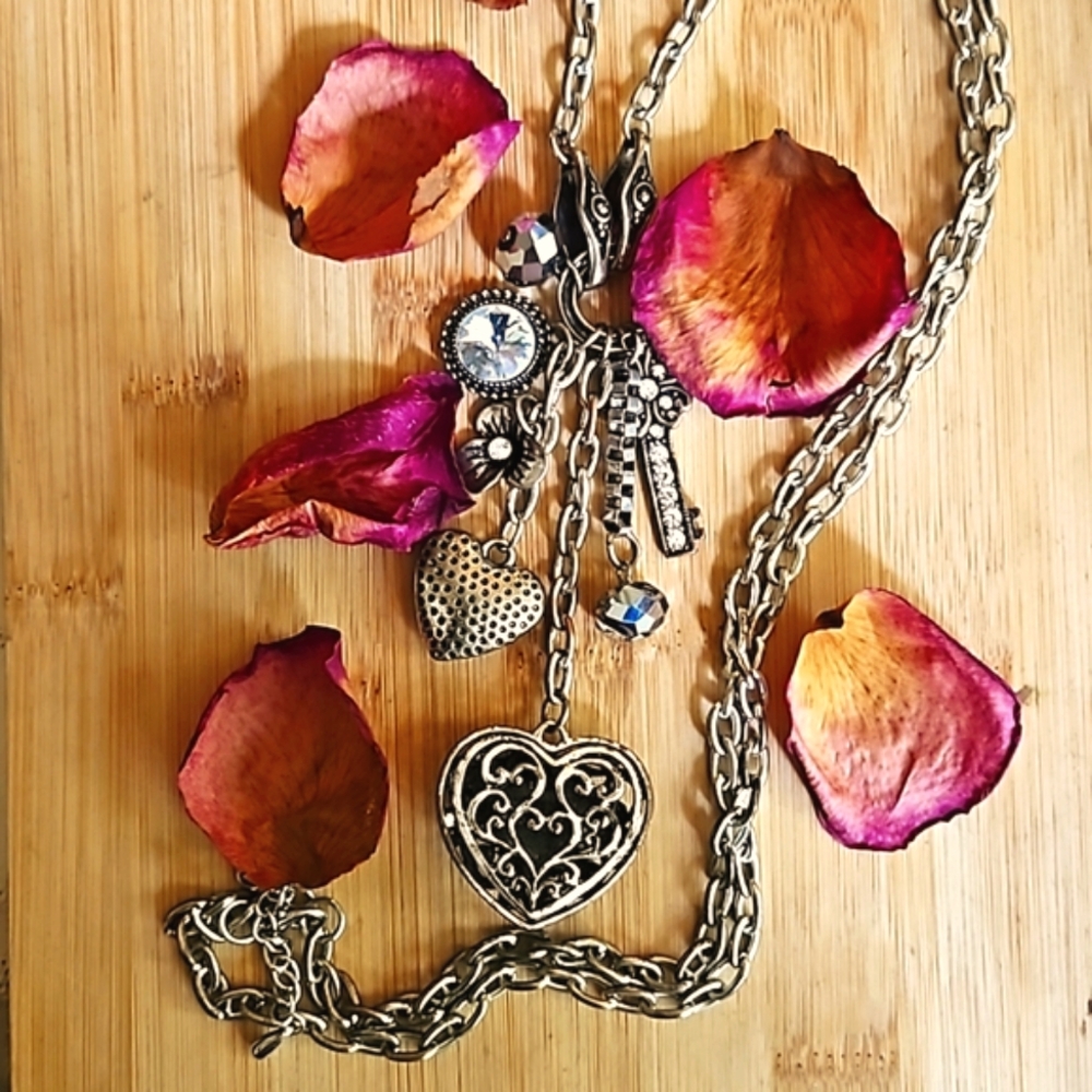 Long sweetheart Charm and key necklace